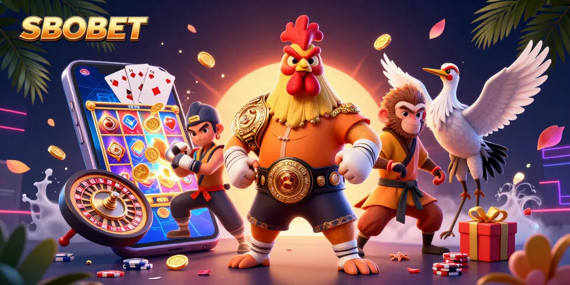 SBOBET menawarkan pengalaman judi bola yang menarik dengan kehadiran ayam Muay Thai, monyet kungfu, dan crane bijak.