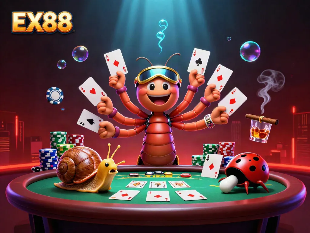 Engage in thrilling gameplay at EX88 with unique characters and vibrant casino atmosphere.