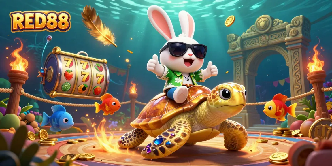 Join the fun at RED88 by experiencing a colorful casino scene with vibrant characters and exciting elements.