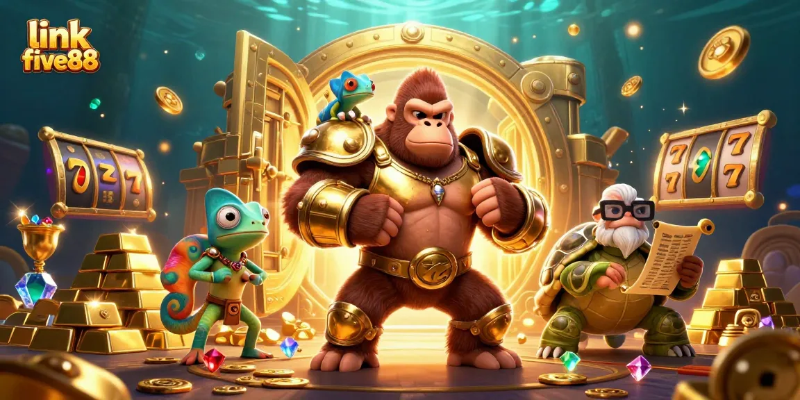Engage with link five88 to unlock golden treasures in this vibrant casino scene.
