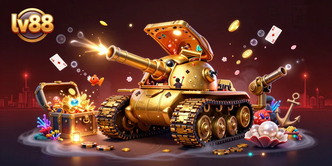 Experience thrilling gameplay at lv88, featuring a cartoon casino scene with vivid characters and treasures.