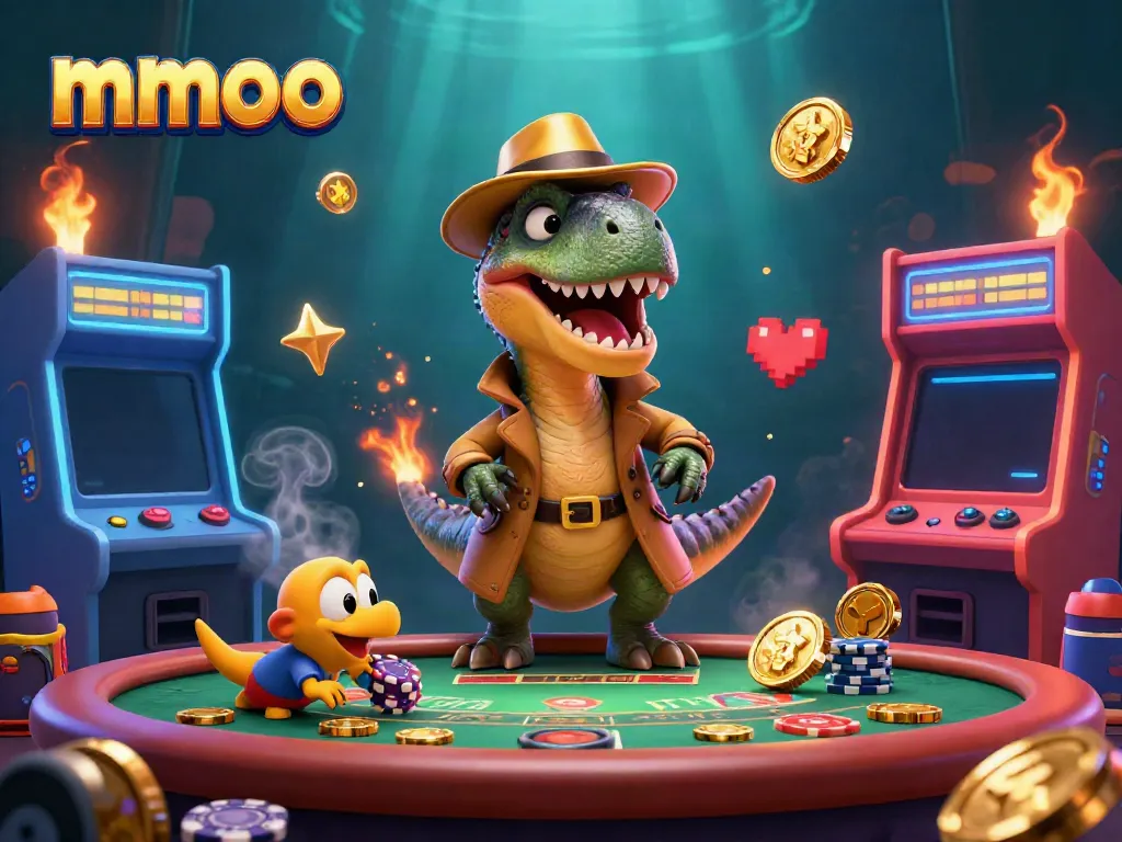 mmoo velociraptor card counter sneaks chips at a casino blackjack table while a pit boss watches.