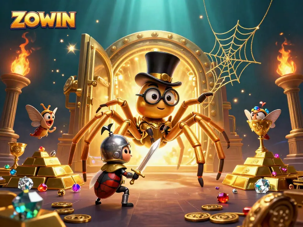Engage in thrilling ZOWIN casino adventures with gold treasures and enchanting characters.