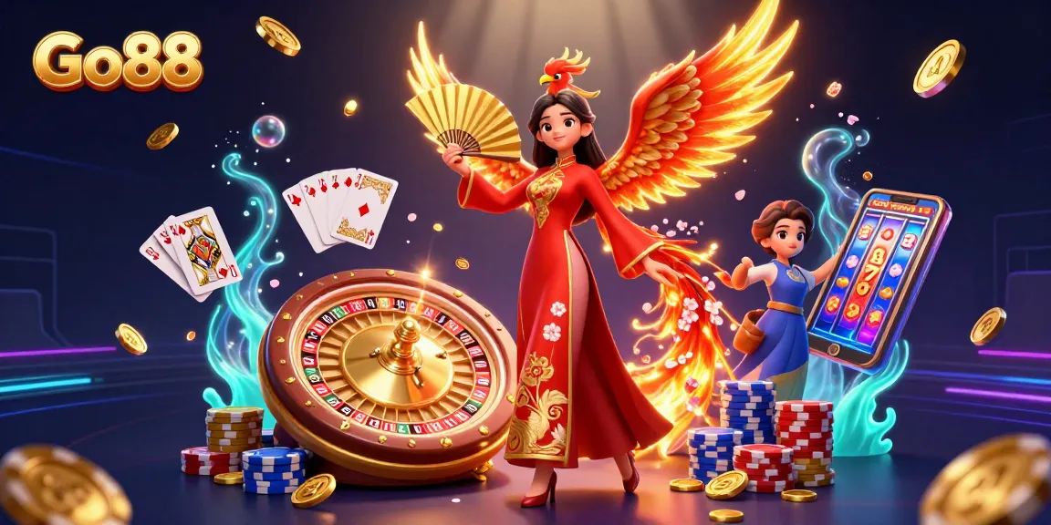 Win exciting games at Go88 with a captivating 3D casino scene featuring rich visuals and dynamic elements.
