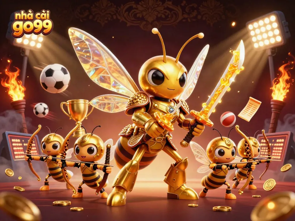 Engage with the vibrant world of nhà cái go99, showcasing exciting betting elements in a dynamic 3D scene.