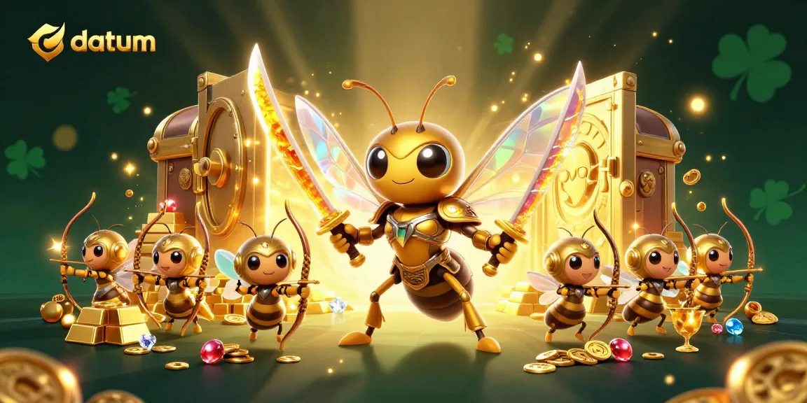 Experience the excitement at datum with vivid characters and golden treasures in this vibrant casino illustration.