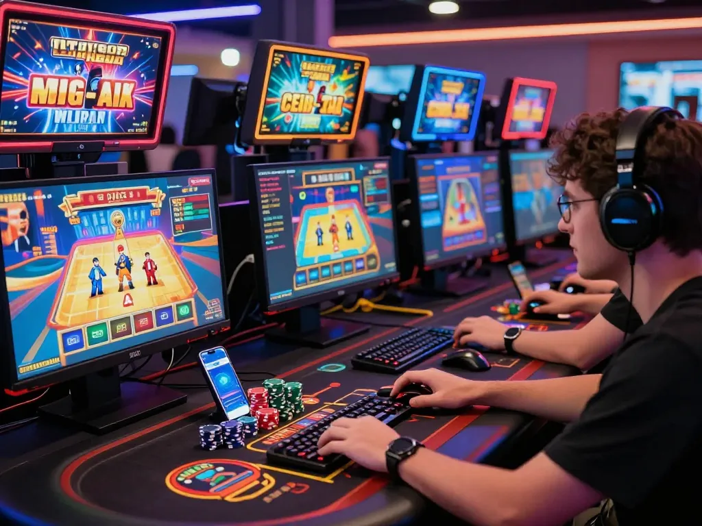 Players enjoying autowin88 online gaming with vibrant graphics and interactive features.