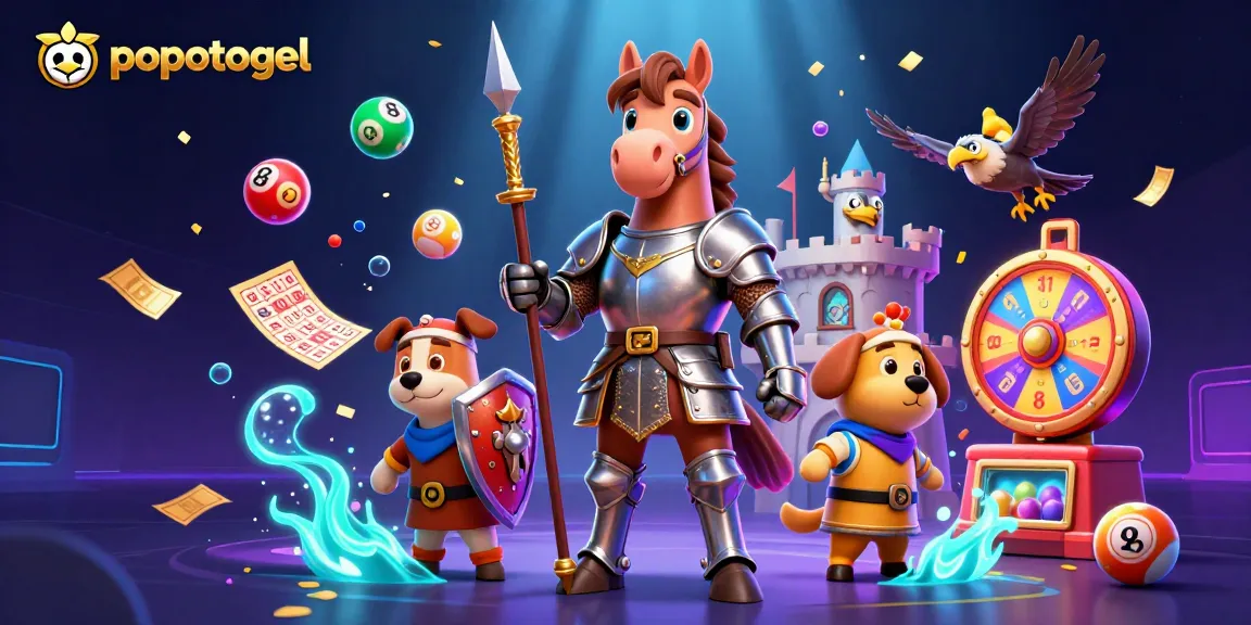 Engage with popotogel's thrilling lottery scenes featuring medieval characters and vibrant gaming elements.