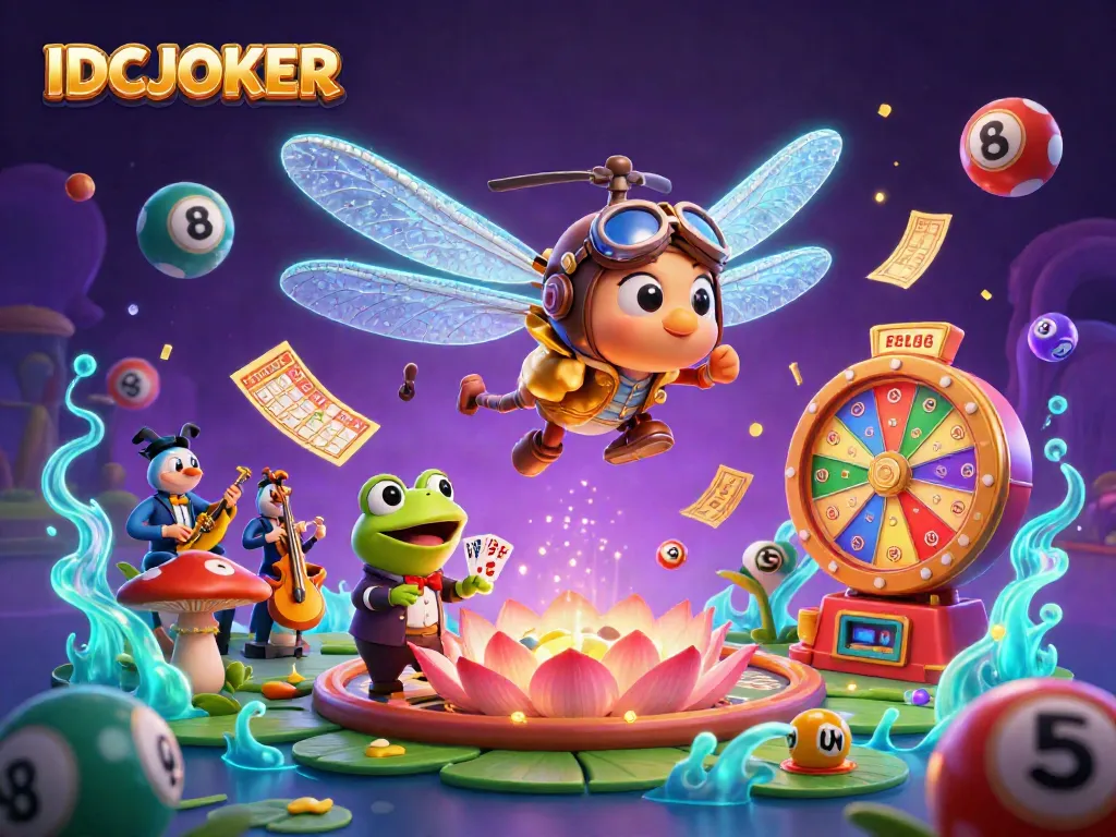 IDCJOKER brings excitement to life with a dynamic casino scene featuring a dragonfly pilot and lively croupiers.