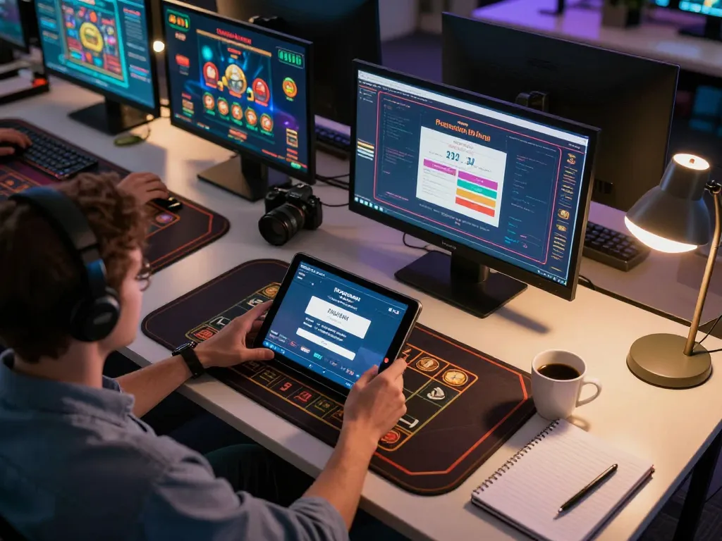 Engaging with the negotiate login interface in a vibrant online casino setup.