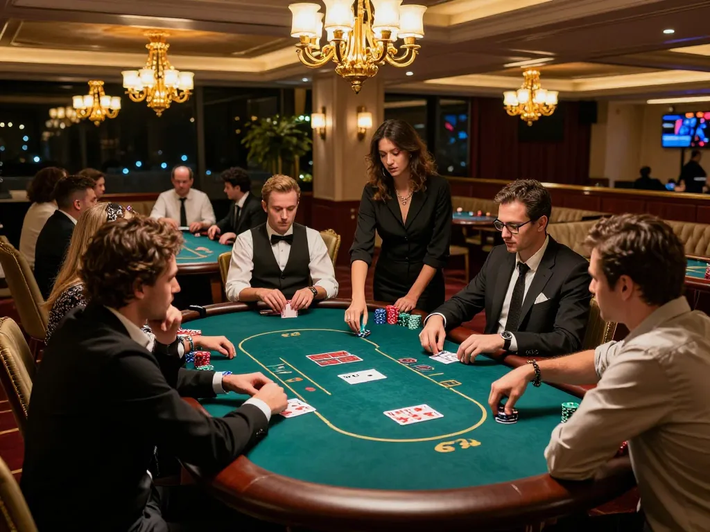 Viceroyluxury offers an immersive casino experience with stylish players engaged in poker.