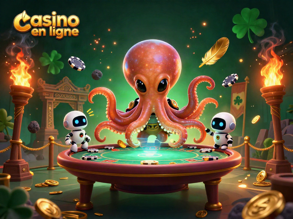 Jouez au casino en ligne avec un poulpe extraterrestre et des jetons en orbite.