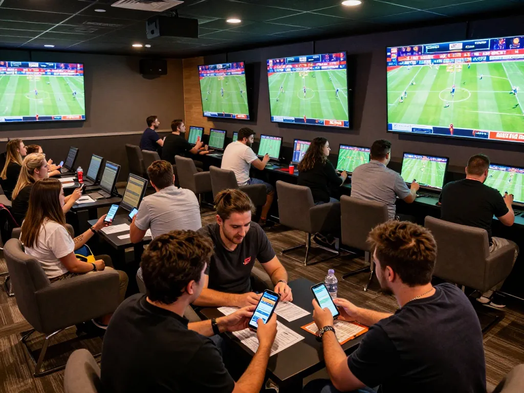 Experience the excitement of live sports betting at 78win with bettors engaged in strategic plays.