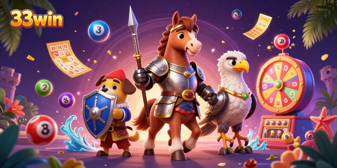 Play exciting games at 33win while enjoying a colorful casino atmosphere with dynamic elements.