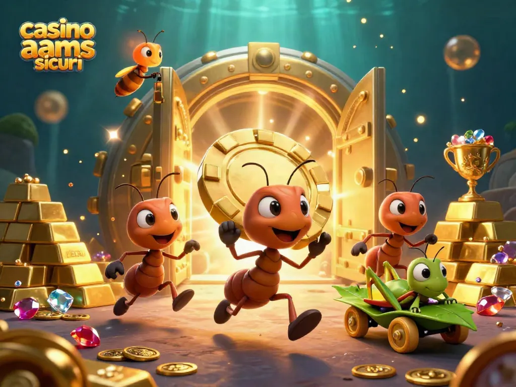 Gioco d'azzardo in azione nei casino non AAMS sicuri con personaggi vivaci e ricchezze scintillanti.