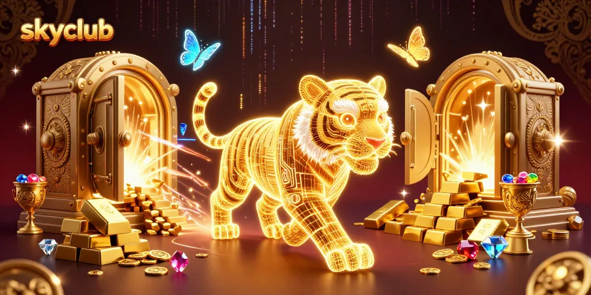 Experience thrilling gameplay at skyclub with vivid graphics and exciting treasures in a digital casino.