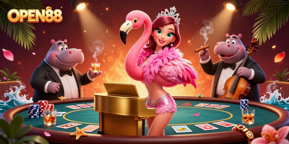 Experience thrilling gaming adventures with OPEN88 in this vibrant casino scene brimming with action.