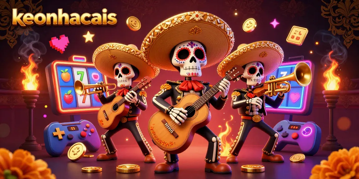Engage with keonhacais as you enjoy a vibrant 3D slot game featuring Day of the Dead characters.