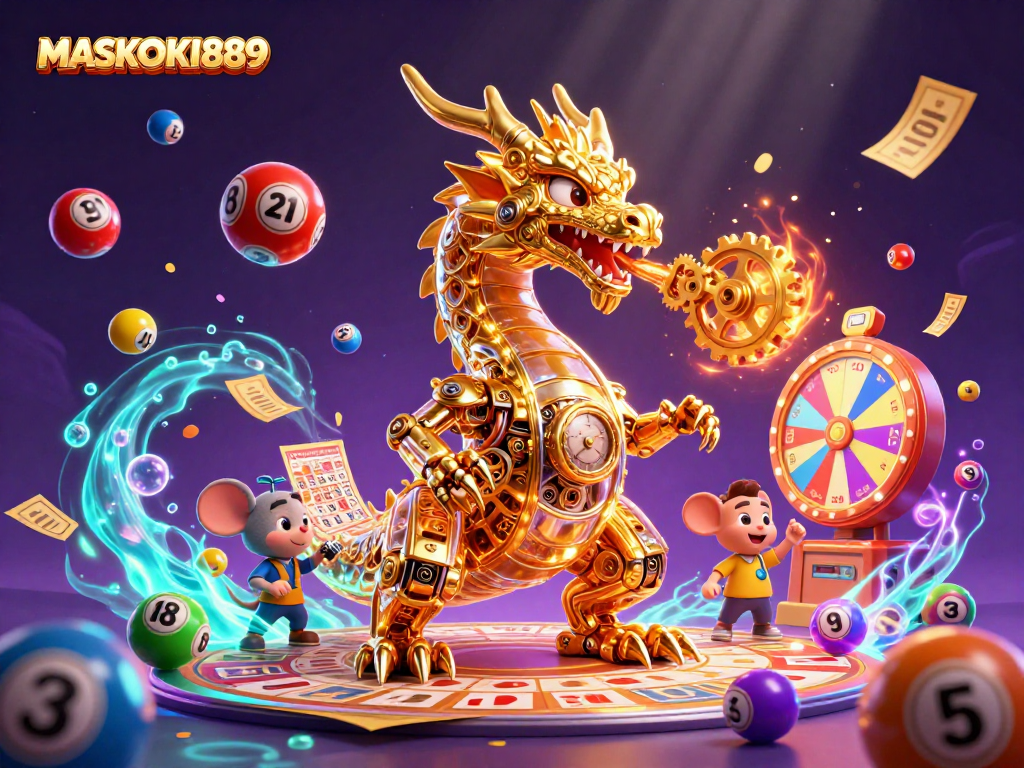 Engage with MASKOKI889 as the golden dragon unleashes a winning lottery frenzy.