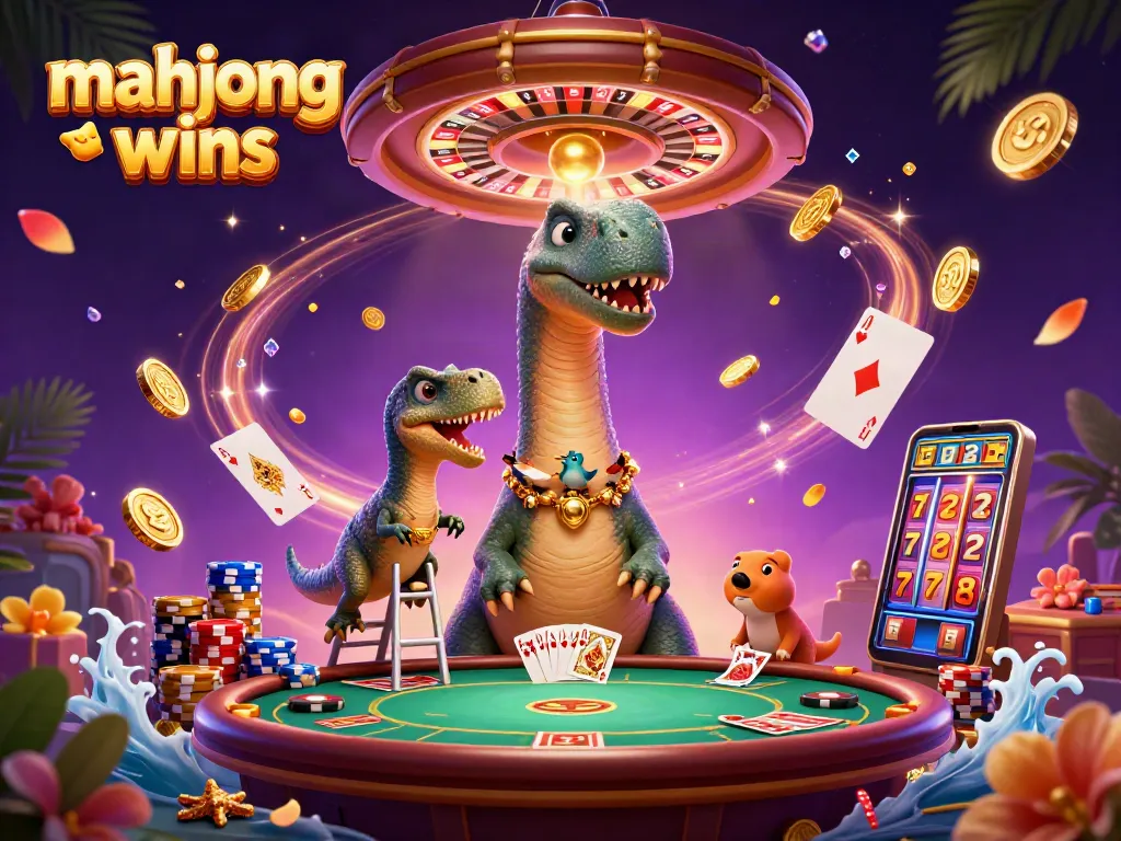 Experience exciting mahjong wins at a vibrant casino scene full of energy and color
