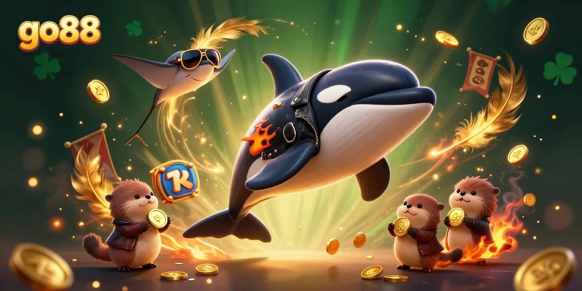 Engage with go 88 and explore thrilling games with cheerful characters amidst vibrant casino elements.