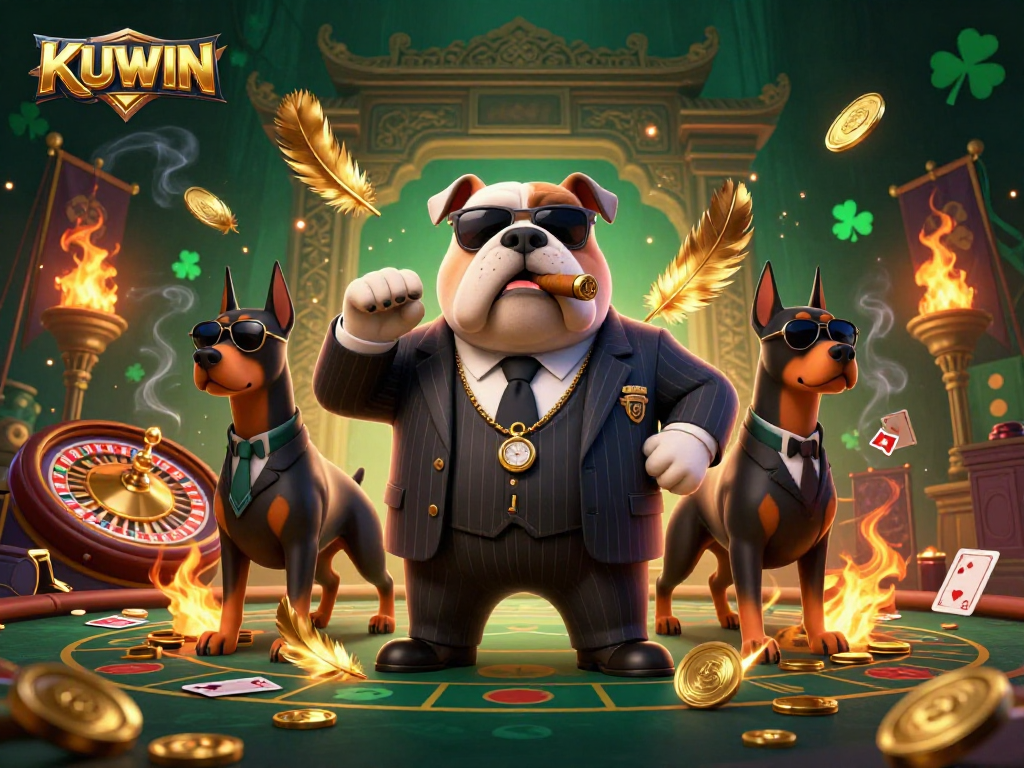 Engage with the thrilling KUWIN live casino experience featuring vibrant characters and dynamic gaming elements.