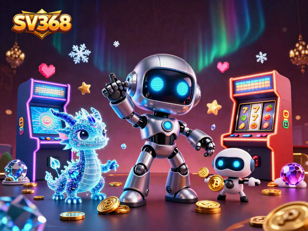Engage with SV368 through this vibrant 3D casino scene featuring unique game elements.