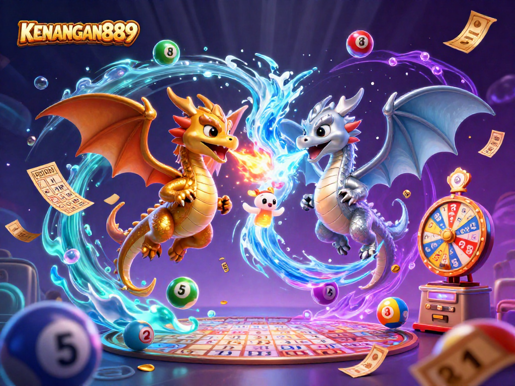 Win big with KENANGAN889 as dragons battle in a vibrant 3D casino adventure!