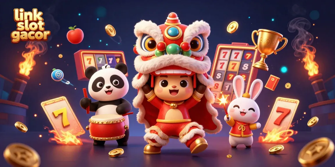 Experience the thrill of winning with link slot gacor in this vibrant 3D casino illustration featuring dynamic characters and elements.