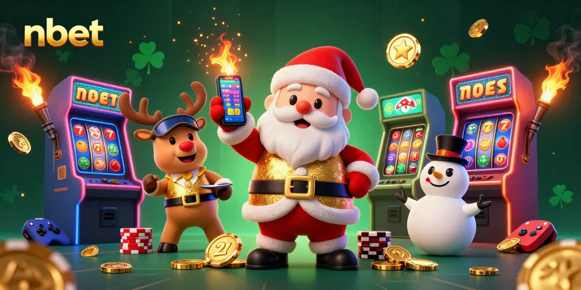 Activate jackpot excitement with nbet's dynamic casino scene featuring Santa and friends.