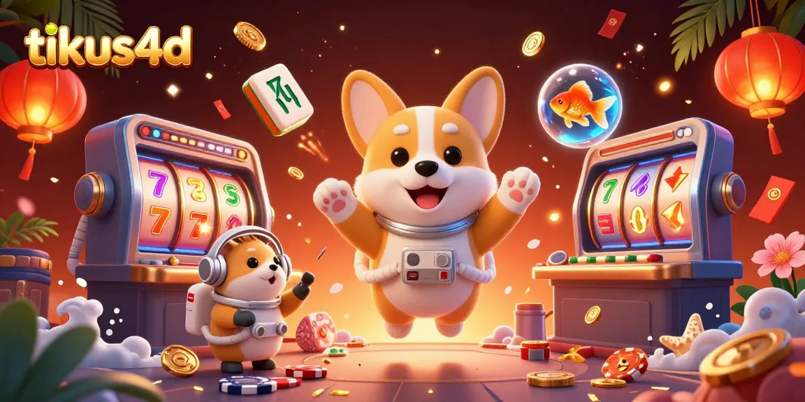Experience action with tikus4d in a thrilling floating casino scene featuring vibrant slot reels.