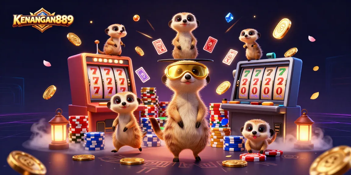 Join the excitement at KENANGAN889's lively meerkat casino with dazzling slot machine reels!