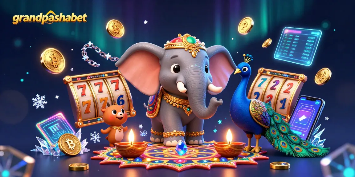 Engage with grandpashabet gaming action featuring vibrant slots and crypto elements in a festive atmosphere.
