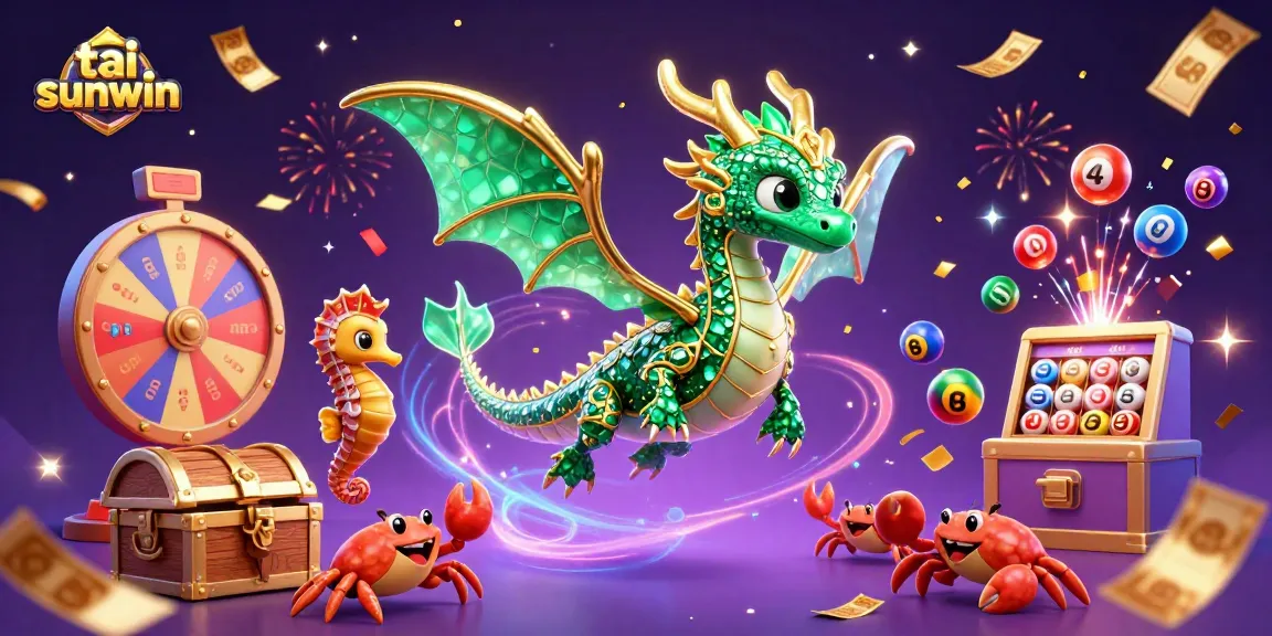 Experience tai sunwin's vibrant gameplay featuring a majestic sea dragon and treasure-filled action.