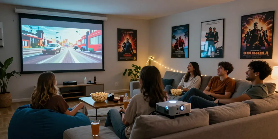 Enjoying movie 4u's latest releases during a cozy home theater night.