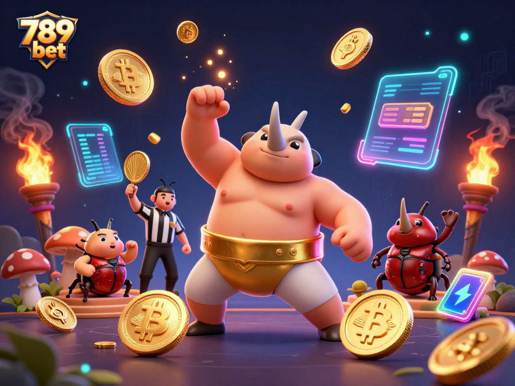 Experience thrilling gameplay with the 789 bet champion beetle stomping coins in a vibrant casino scene.