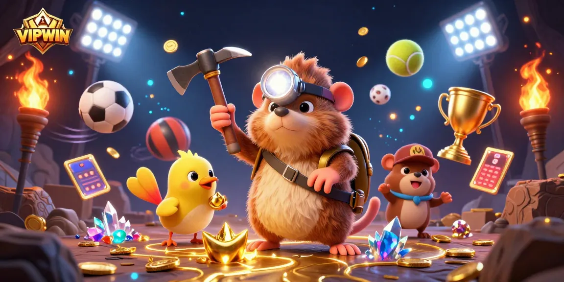 Experience VIPWIN with a lively 3D treasure hunter scene full of dynamic sports elements.