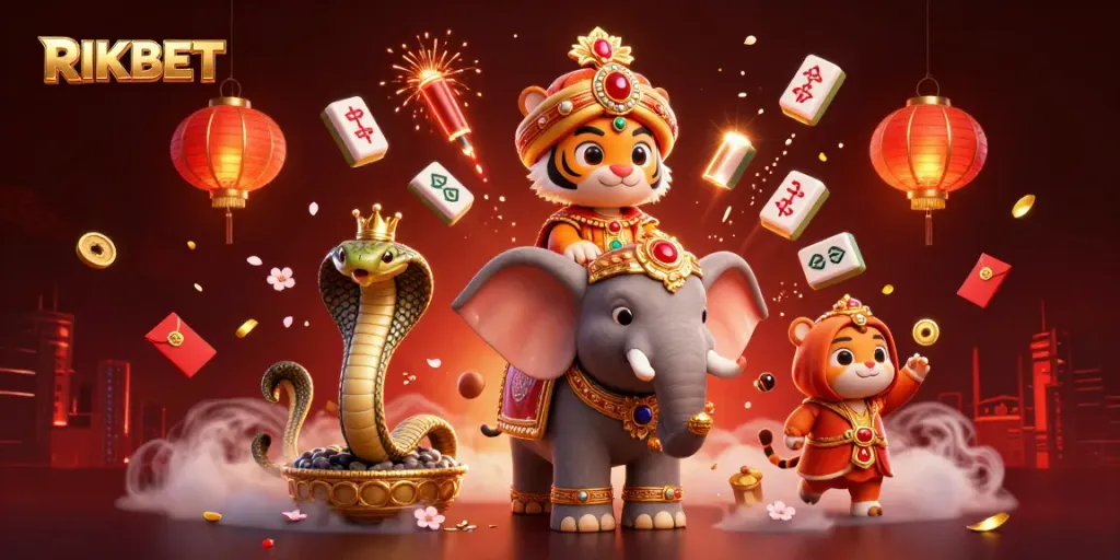 Engage in thrilling experiences at RIKBET with a vibrant illustration of the casino world.
