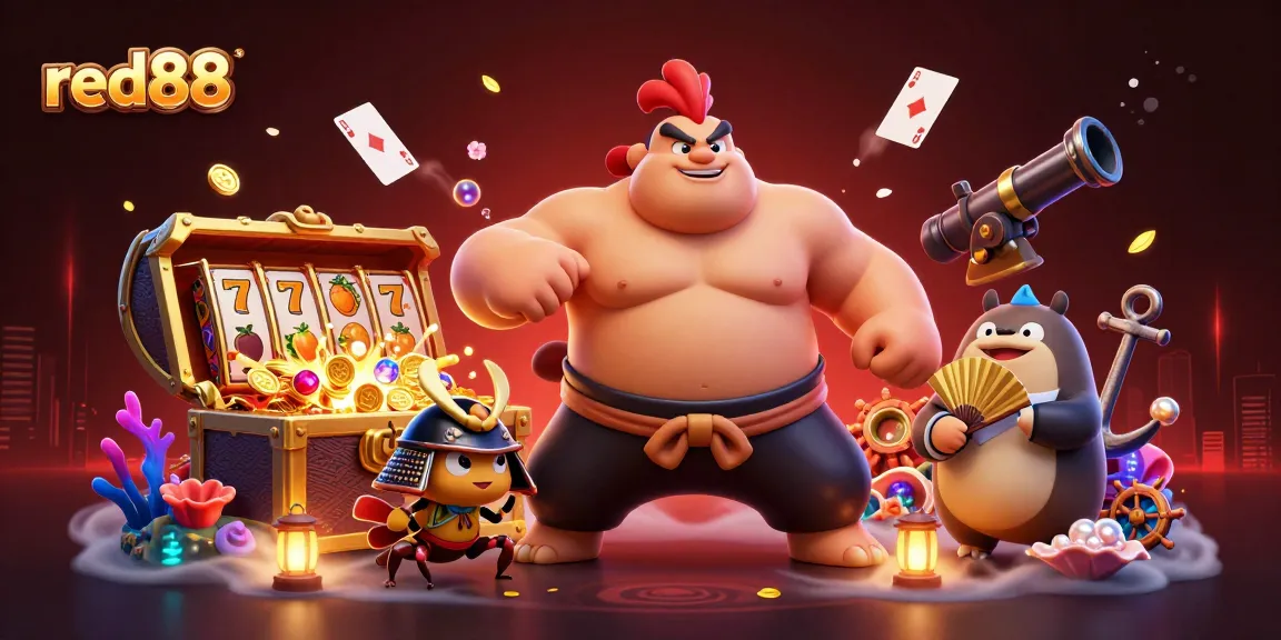 Play exciting slots at red88 featuring vibrant characters amidst underwater treasures and colorful games!
