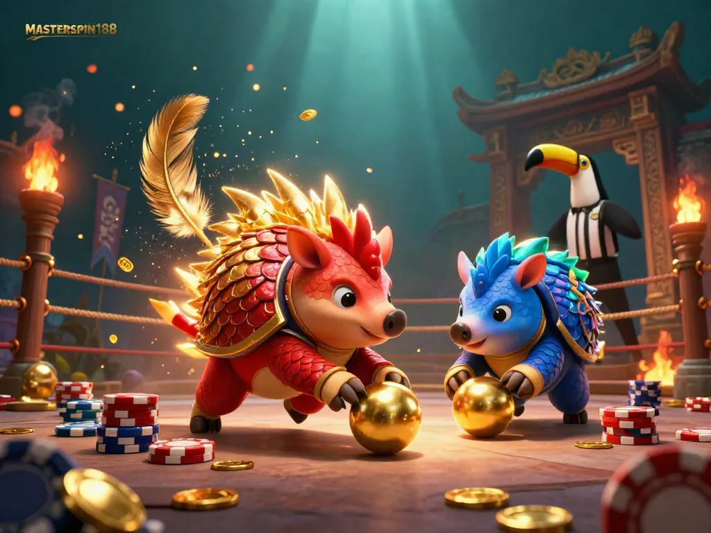 Compete in thrilling games at MASTERSPIN188 with pangolins and dynamic poker chip action.