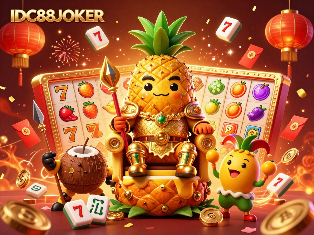 Experience the vibrant world of IDC88JOKER with a cartoon king and dynamic casino elements.