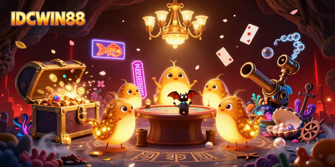 Experience thrilling gameplay at IDCWIN88's cave casino, featuring vibrant glowworm illuminations.