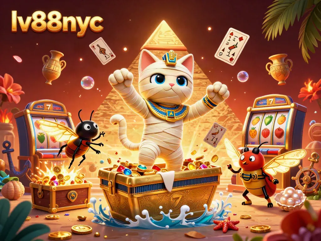 Experience thrilling gameplay at lv88nyc with an exciting casino illustration featuring vibrant characters and elements.