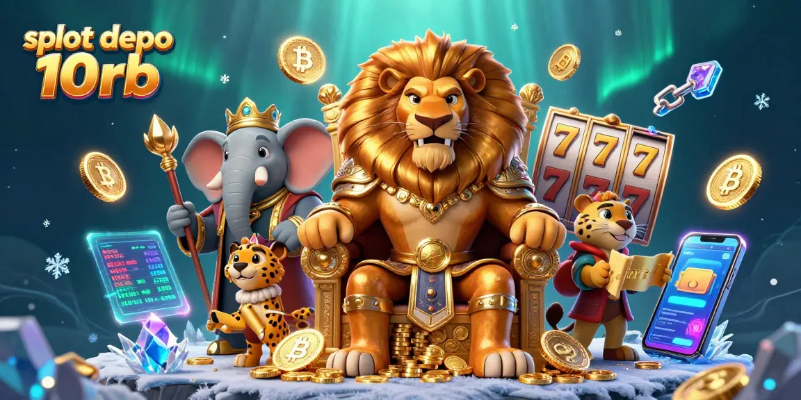 Experience the excitement of slot depo 10rb with vibrant 3D casino illustration showcasing bold characters and game elements.