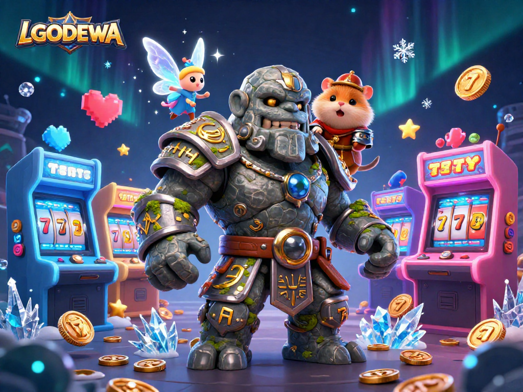 Experience thrilling slots with LGODEWA's colorful 3D casino scene featuring magical characters!