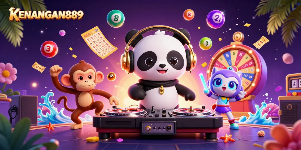 Experience the excitement of KENANGAN889 with vibrant game elements and engaging 3D characters in action.