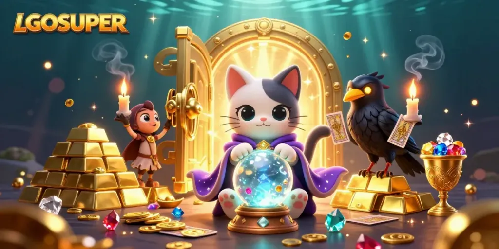 Experience the thrill of winning at LGOSUPER with mystical fortune tellers and dazzling treasures.