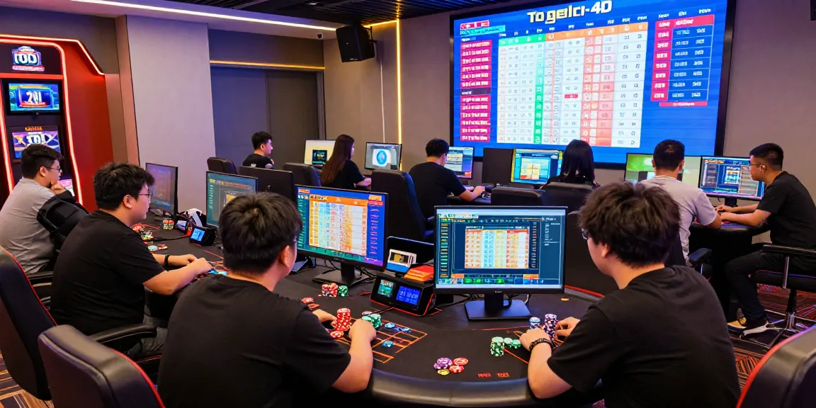 Engaged players enjoying Bandar Togel 4D Resmi Togel88 in a vibrant online gaming environment with real-time data.