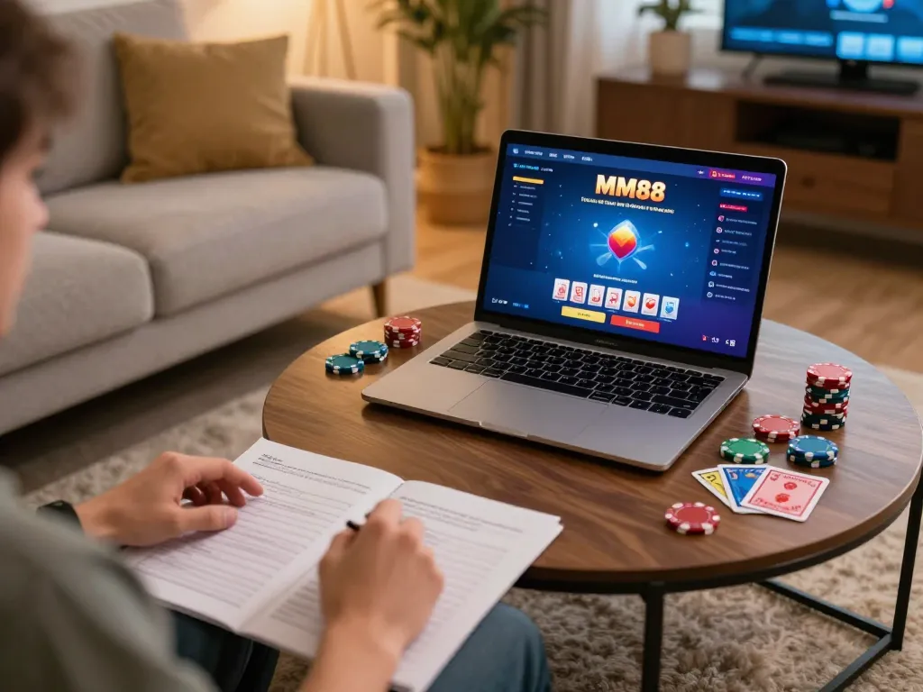 Engaging online gaming scene with MM88 poker game display and strategic betting.