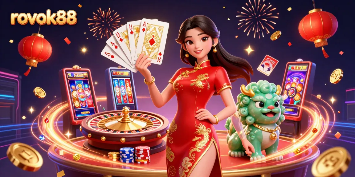 Experience thrilling gameplay at rokok88 with an elegant casino scene full of excitement, games, and wins.